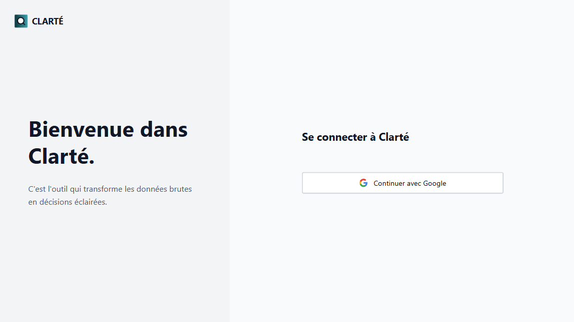 Page de connexion Clarté